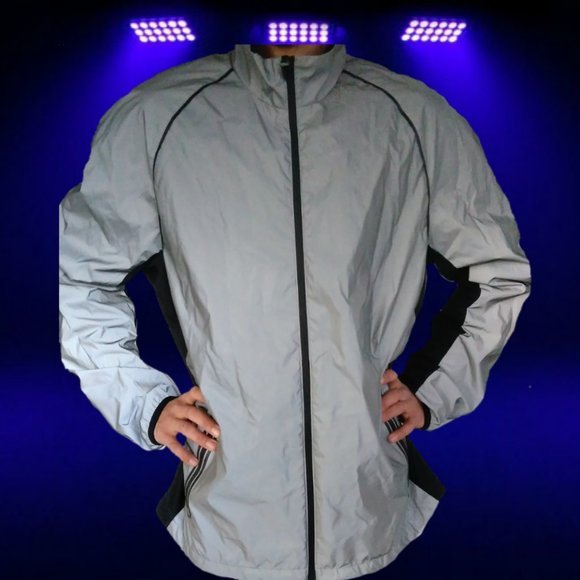 OGIO L REFLECTIVE ATHLETIC JACKET Mens 3M Scotchlite jog run exercise - Picture 3 of 15